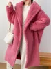 Bella kvinnor vinter faux päls varm lång kappa långärmad kvinnlig tjock nallebjörn casual loose oversize outwears 210817