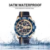 Navorce sport horloges voor mannen luxe merk blauw militair lederen polshorloge man klok mode chronograph polswatch x0625