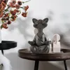 気まぐれな黒仏猫の置物瞑想ヨガ収集可能な幸せな装飾アート彫刻庭の彫像ホームデコレーション3422587