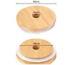 Bambu Mason Jars Lids 70mm 88mm Boca Largo Mason frascos com beber palha buraco mason frascos lid