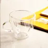 180ml 240ml Double Wall Glass Coffee Mugs Transparent Heart Shaped Milk Tea Cups With Handle Romantic Gifts ZWL785