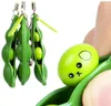 Squeeze Toys Extrusion Bean Keychains Pea Soybean Keyring Party Favor Edamame Fidget Decompression Phone Straps Kids Gift