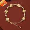 Очаровательные браслеты женские кристалл браслет золото посеребренные счастливый клевер циркона женский лес онлайн
