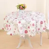 Flower Style Round Cloth Pastoral PVC Plastic Kitchen cloth Oilproof Decorative Elegant Waterproof Fabric Table Cover