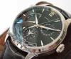 ZF Master Geographic Real Power Reserve JLC A939 Automatyczne męskie Zegarek Q1428421 GMT Steel Case Black Dial Skórzany pasek Super Edition Zegarki PureTime C3