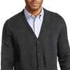Heren Sweaters opa V-nek Koreaanse trui Heren Mode Herfst Mannen Vintage Zwart Casual Button Gebreid met Zakken