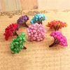 Mini Christmas Artificial Flowers Frosted Artificial Berry Vivid Red Holly Berries Tree Decorative Double Heads RRA11770