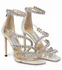 Été Josefine cristal sangle sandale PVC * cuir suédé femmes Sexy Sandalias Mujer dame talons hauts robe fête mariage chaussures de marche