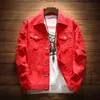 Männer Jacken Großhandel Jeansjacke Koreaner Rosa / Rot / Schwarz Beiläufiger Frühling Herbst Baseball Uniform Student Hübsch Für Männer