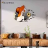 MEISD Modern Wall Clock Creative Painting Draw Quartz Watch Silent Mechanism Sticker Kitchen Decor Horloge Large 220115