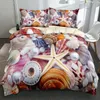 Sängkläder Satser 3D Shell Duvet Cover Set Custom Design Slitstarka Trevlig / filt Full dubbel King Storlek 203x230cm Sänglinne för vuxna