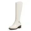 Натуральные кожаные пинетки женщины высокие сапоги осенью зимняя обувь каблуки на молнии колено для женщин широкая нога 210528