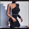 Casual Dames Kleding Apparel Drop Levering 2021 Avond Party Dames Zwart Glanzende Een Schouder Sexy Bodycon Dress Club Metallic Glitter Mini