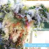 Fleurs décoratives couronnes artificielles fausses plantes feuilles bricolage décoration de mariage toile de fond accessoires pour la maison couleur bleue