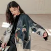 デザイナー女性のブレザーとジャケットプリントパッチワークプラスサイズの緩いハイストリートファッション秋210427