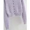 Mulheres de outono malha cardigan Único breasted mohair sexy camisola jumper 210415