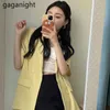 쉬폰 여성 여름 블레이저 짧은 소매 패션 사무실 레이디 얇은 outwear 모든 경기 의류 Blusas 210601