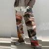 Autumn hip hop Colorful pants loose mid waist printing long casual men's Patterned trousers239K