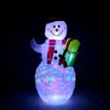 Uppblåsbara jul Snowman Modell LED Light Colorful Rotate AirBlown Dolls Leksaker för hemhushållsfester Jultillbehör