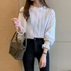 Herbst Mode Frauen Weiß Chiffon Blusen Langarm Spitze Frauen Tops Casual Floral Dame Tops Blusas Mujer De Moda 6202 50 210518