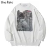 Una Reta Sweater Men Arrivals Hip Hop Harajuku Sweater Streetwear Men Casual Loose Pullover Tops Autumn Winter Man Sweater 211008