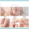 Naglar salonghälsa skönhet 100 -ark nagelflikar lim dubbel klistermärke sida själv flexibel lim klistermärken på falsk konst nagel tå förlängning