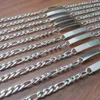 10pcs Thin ID Bracelet Figaro Chain Link Stainless Steel Bangle Jewelry Silver / Gold for Women Men Gifts 4.5mm 8.66''