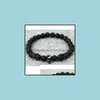 Perline, fili Bracciale uomo Pietra di luna naturale Perlina Skl Chakra Pietra lavica Diffusore Bracciali Gioielli Regalo Consegna goccia 2021 Xb5L8