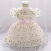 Девочка платье крещение для младенца 1-й день рождения цветок вышивка принцесса первая причастие 210508