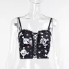 Traf Crop Tops For Girls Corset Camis Lace Bralette Y2k Women Gothic Clothing Vintage Aesthetic Sexy Chest Binder Bra LS21158 210712