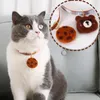 고양이 칼라 리드 애완 동물 격자 가변 반칙적 인 칼라 펠트 베어 쿠키 귀여운 펜던트 목걸이 액세서리 용품