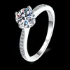 Lyx 925 Silver Excellent Cut D Color Pass Diamond Test Mossanite Party Ring Cluster Rings