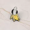 Alfinetes, broches de desenho animado, banana descascada, modelagem de frutas - alfinetes de esmalte, lapela, crachás, broche, joias da moda engraçadas