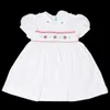 Baby Girl Smocked White Dress Children Handmade Smocking Royal Dresses Kids Spanish Embroidery Frocks Infant Boutique Clothes 210615