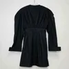 Paski Blue Shirt Sukienka dla Kobiet Lapel Z Długim Rękawem Wysoka Talia Linia Mini Sukienki Kobiet Moda Odzież 210520