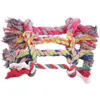 Animal de compagnie chien chiot Double noeud mâcher corde noeud jouets dents propres Durable tressé os corde animal de compagnie molaire jouet fournitures pour animaux de compagnie couleur aléatoire