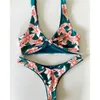 Bikini Set Women Swimwear Push Up Swimsuit Top Solid Bottom Print Brazilian Biquini Bathing Suit Swim Wear Beach 210702