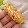 Bracelet peut ouvrir 1 pièces fleur Dubai or couleur bracelets femmes filles bijoux arabe moyen-orient africain cuivre cadeau de mariage Melv22