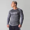 Camisetas para hombres de manga larga camiseta de secado rápido gimnasio fitness t shirt masculino corriendo deportes ejercicio entrenamiento entrenamiento entrenamiento tops tops
