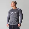 Men's T-Shirts Long Sleeve Quick Dry T-shirt Gym Fitness T Shirt Male Running Sports Jogging Workout Training Tees Tops