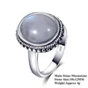 Cluster Rings Natural Oval Moonstone 925 Sterling Silver Finger Ring For Women Anniversary Engagement Party Gift Fine Jewelry