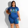 Kadınlar Artı Boyutları Eşofman İki Adet Set Kıyafetler Tasarımcı Moda Mektup Baskılı Kısa Kollu T Gömlek Şort Jogger Suit XL-4XL