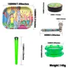 5 in 1 Metal Smoking Rolling Tray Airtight Herb Container Plastic Tobacco Grinder Kit Cigarette Smoke Set