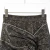 Dark Jacquard High Waist Straight Print Skirt Knee Length Empire Street Style Fashion Tide Spring GX25 210421