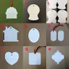 23 styles d'ornements de Noël par sublimation porte-clés en aluminium blanc pendentif suspendu pour arbre de Noël bricolage artisanat fournitures de fête décoration de la maison