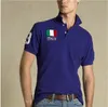 T-shirt polo da uomo con risvolto bandiera nazionale di alta qualità T-shirt da uomo con risvolto a maniche corte con logo a cavallo grande T-shirt da uomo grande in cotone