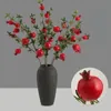 Flores decorativas grinaldas de planta artificial simulação caqui de ramificação de casamento pografia de natal decoração de casas de romã frutas falsas