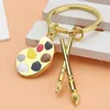 1 Sztuk Paleta Palette Brelok Handmade Szczotka Paleta Paint Pen Keychain Biżuteria G1019