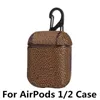 Luxurys Designers Fashion PU Läder Fodral för Apple Air Pods Pro Protective Cover AirPods 2/3 Trådlös Bluetooth Earphone Väska med kroklås Keychain