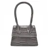 Luxo meninas crocodilo grão bolsa crianças carta de metal quadrado crossbady saco designer crianças um ombro sacos mini bolsa a75274625121